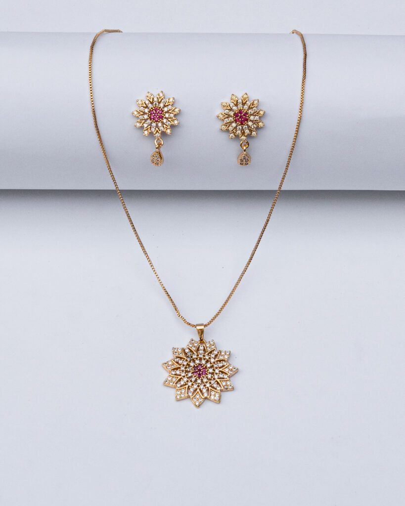 Luxeton GOLD NECKLACE EARRING-DSC03385